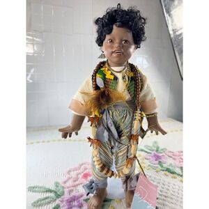 William Tung Collection Imarogbe Nigerian Porcelain Doll 18 Inch Handcrafted